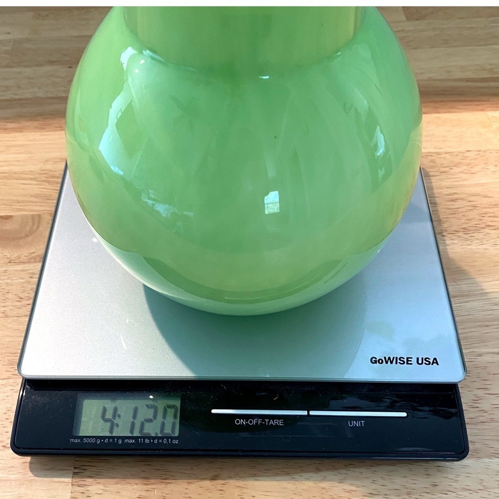 Global Views MCM Lime Green‎ Encased Art Glass Bubble Vase Gourd Blown Glass 18" - Picture 8 of 8